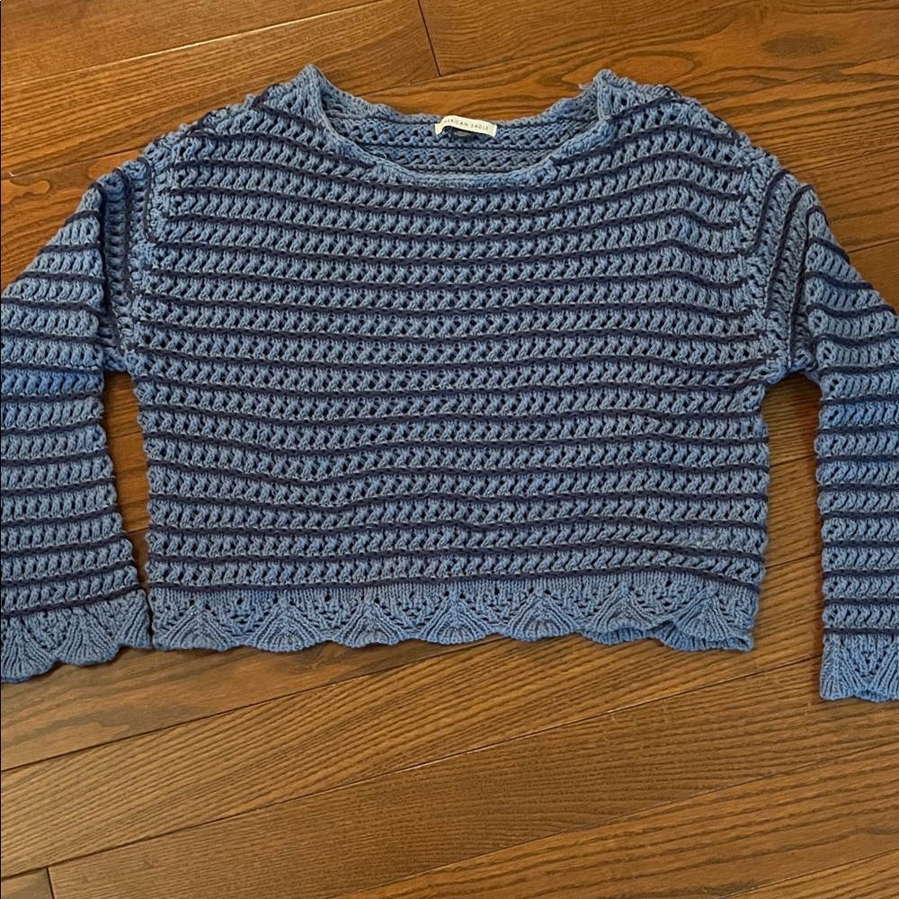American Eagle Outfitters Blue Knit Sweater